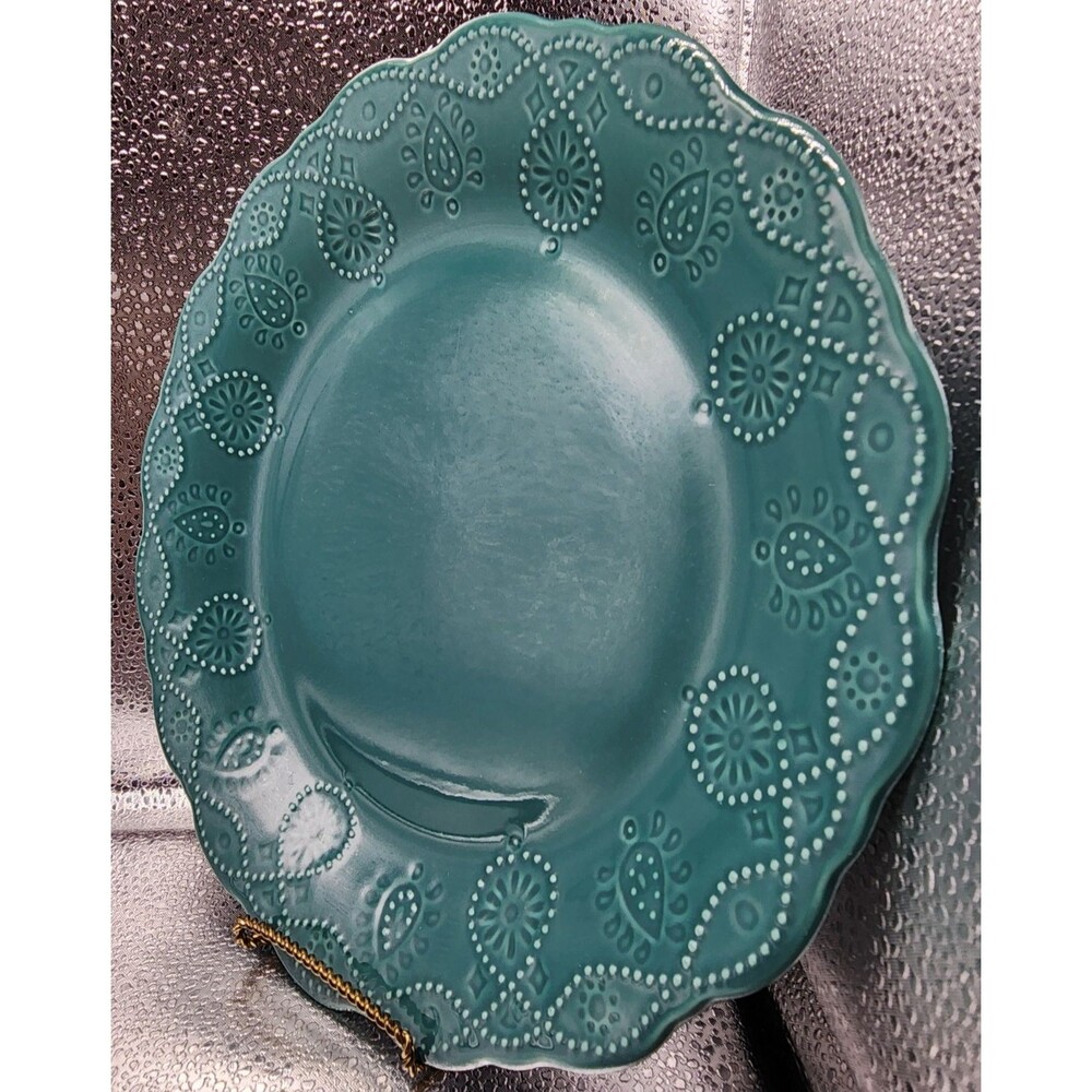 Pioneer Woman Teal Cowgirl Lace Dinner Plates (Set of 4) READ LISTING! - Picture 7 of 16